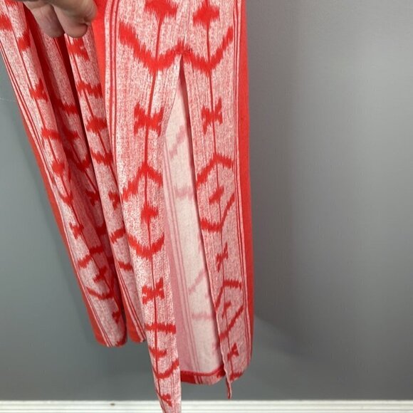 J. CREW Aztec Print Maxi Tank Dress Coral Orange White Ikat Racerback Beachy S - Picture 5 of 10